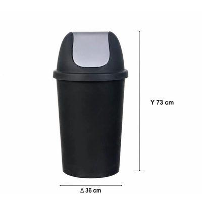 Κάδος Απορριμάτων 50L, Μαύρος