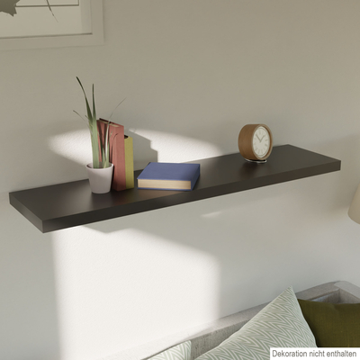 Ράφι Τοίχου MDF, 100 x 23,5 εκ. Μαύρο