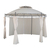 Beige Pavilion Round Gazebo with Curtains.