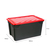 Black 67L storage box with red lid, deep