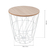Side Table Wood / Metal with Storage Space Oak/White, Medium