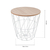 Side Table Wood / Metal with Storage Space Oak/White, Small