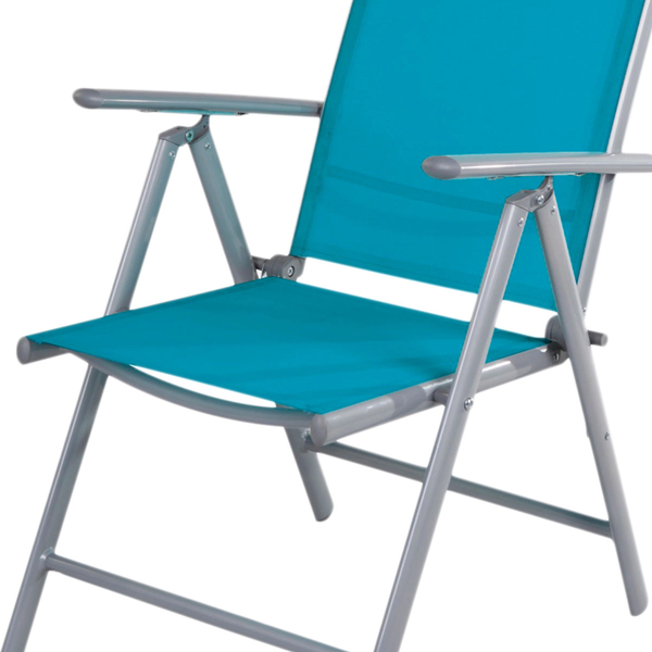 Πολυθρόνα Πτυσσόμενη 7 θέσεων Αλουμινίου, Πετρόλ