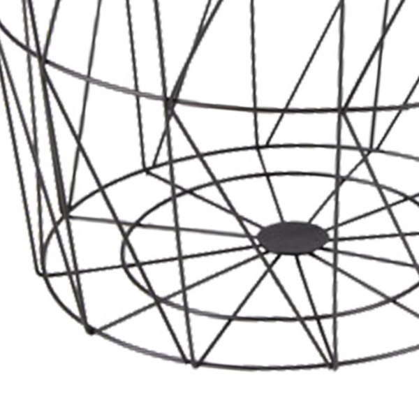 Side Table Wood / Metal with Storage Space Brown/Black