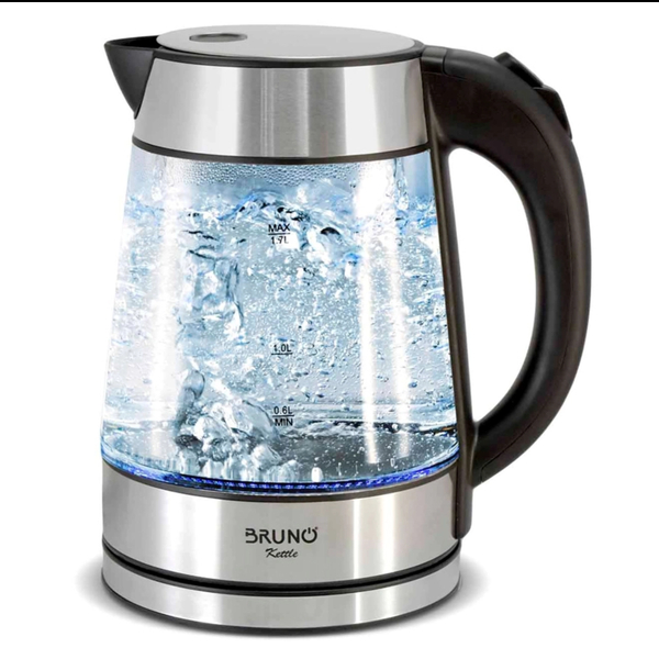 Βραστήρας Νερού BRUNO 1,7L, 2200W, Γυάλινος-Inox, BRN-0143