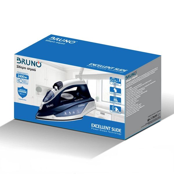 BRUNO steam iron with ceramic plate, 2400W, BRN-0145