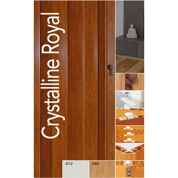 Πόρτα Πτυσσόμενη Πλαστική CRYSTALLINE ROYAL, 86 εκ. x 210 εκ., Λευκή