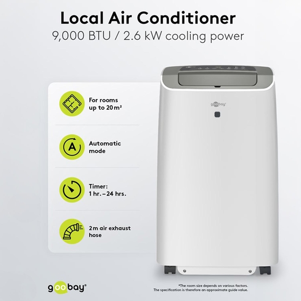 ΦΟΡΗΤΟ GOODBAY ΚΛΙΜΑΤΙΣΤΙΚΟ 59513 ΨΥΞΗΣ 9000BTU 2600W ΛΕΥΚΟ