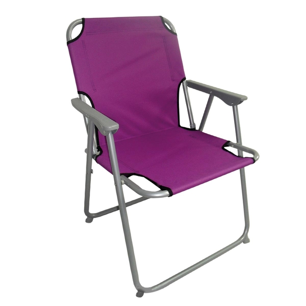 Καρέκλα Κήπου & Κάμπινγκ 57 x 54 x 75εκ Μεταλλική με Ύφασμα Όξφορντ, Λιλά