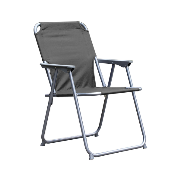 Καρέκλα Κήπου & Κάμπινγκ 57 x 54 x 75εκ Μεταλλική με Ύφασμα Όξφορντ, Ανθρακί