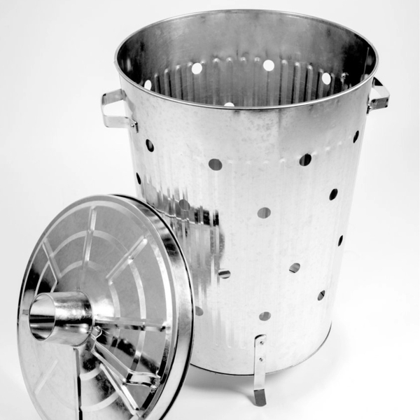 Metal bin for burning waste with holes 75L