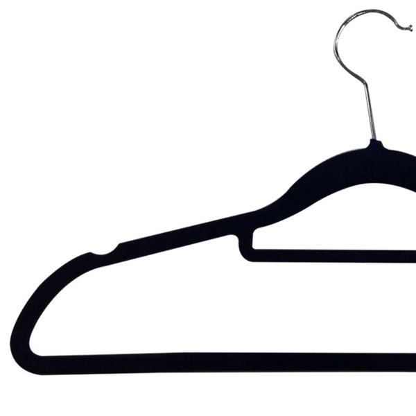 Κρεμάστρα με βελούδινη επένδυση 44CM σετ 5τεμ, 4 διαφ. χρώματα