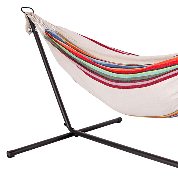 Αιώρα Διπλή Πολύχρωμη Ριγέ με Ατσάλινη Βάση