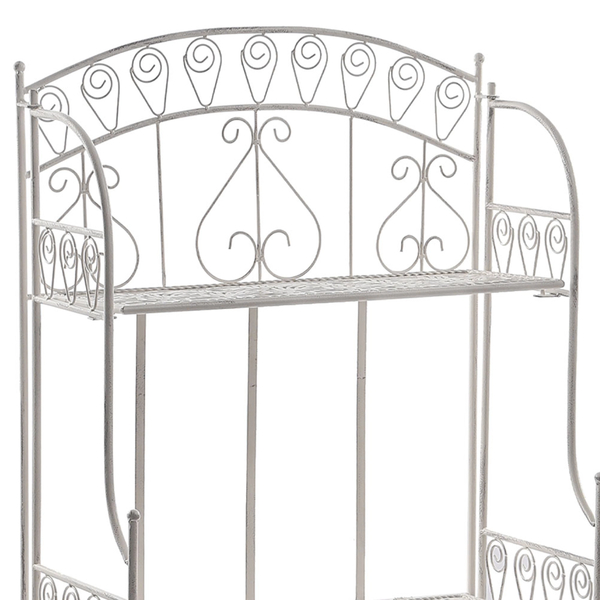 Antique Metal Shelf with 3 shelves, white