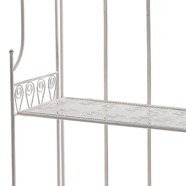 Antique Metal Shelf with 3 shelves, white
