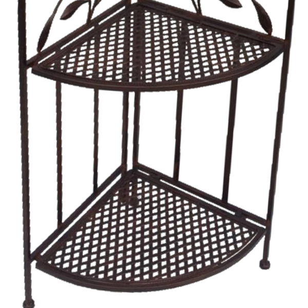 Elegant Corner Shelf with 3 Levels | Antique Brown