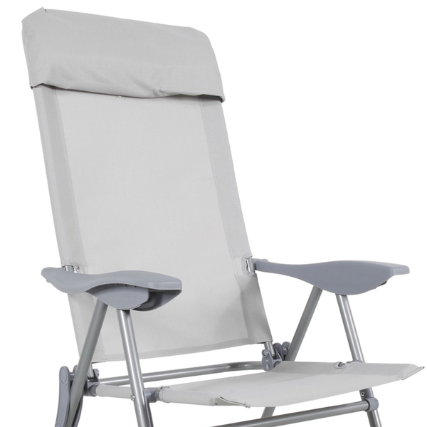 Πολυθρόνα Πτυσσόμενη 5 θέσεων Αλουμινίου, Ανοιχτό Γκρι