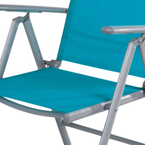 Πολυθρόνα Πτυσσόμενη 7 θέσεων Αλουμινίου, Πετρόλ