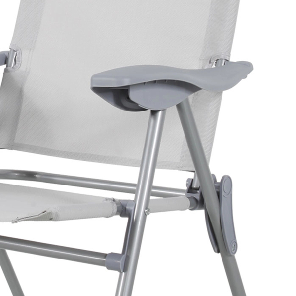 Πολυθρόνα Πτυσσόμενη 5 θέσεων Αλουμινίου, Ανοιχτό Γκρι