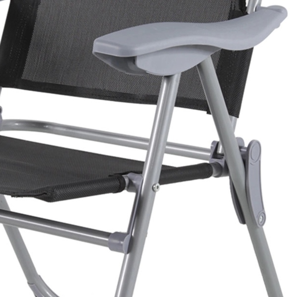 Πολυθρόνα Πτυσσόμενη 5 θέσεων Αλουμινίου, Μαύρη