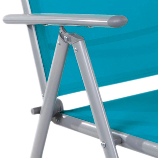 Πολυθρόνα Πτυσσόμενη 7 θέσεων Αλουμινίου, Πετρόλ