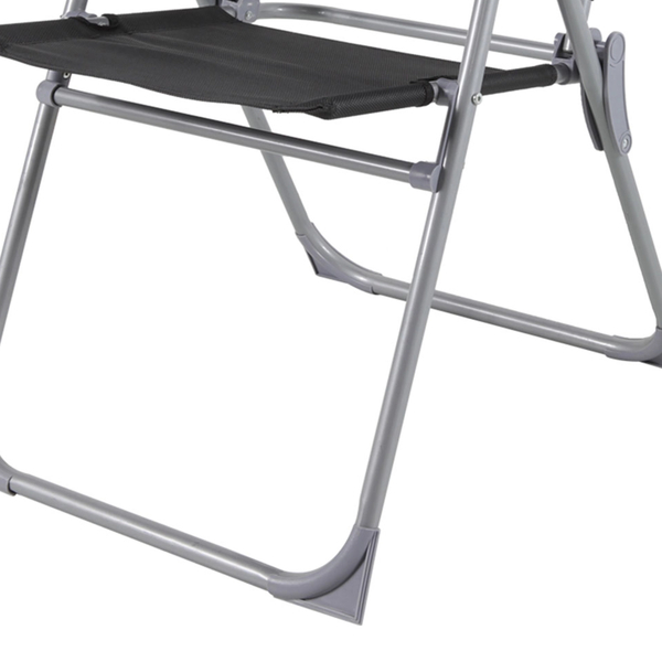 Πολυθρόνα Πτυσσόμενη 5 θέσεων Αλουμινίου, Μαύρη