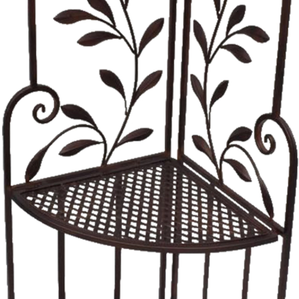 Elegant Corner Shelf with 3 Levels | Antique Brown