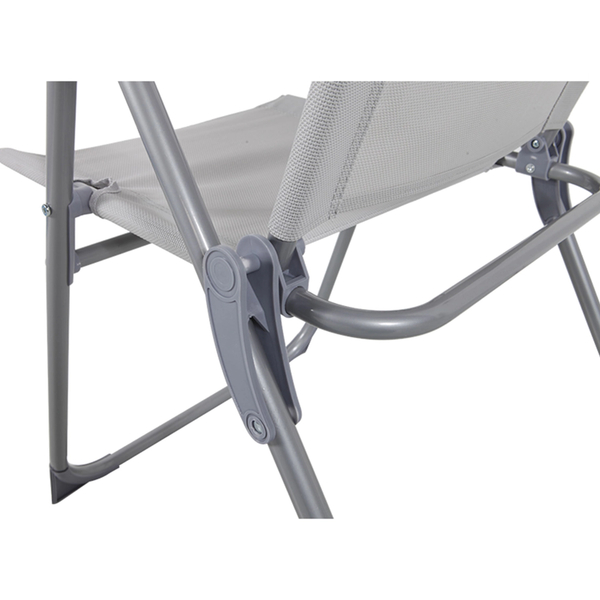 Πολυθρόνα Πτυσσόμενη 5 θέσεων Αλουμινίου, Ανοιχτό Γκρι