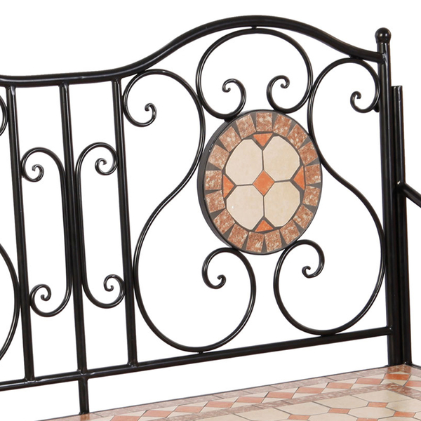 Παγκάκι Κήπου με Κεραμικό Mωσαϊκό, Πορτοκαλί