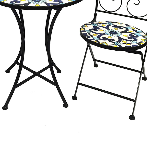 Σετ Μεταλλικό 1 Τραπεζι + 2 Καρεκλες Κεραμικό Bistro