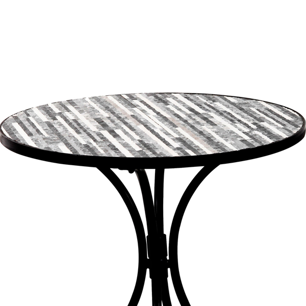 Σετ Μεταλλικό από 1 Τραπεζι + 2 Πτυσσόμενες Καρέκλες με Κεραμική Πέτρα