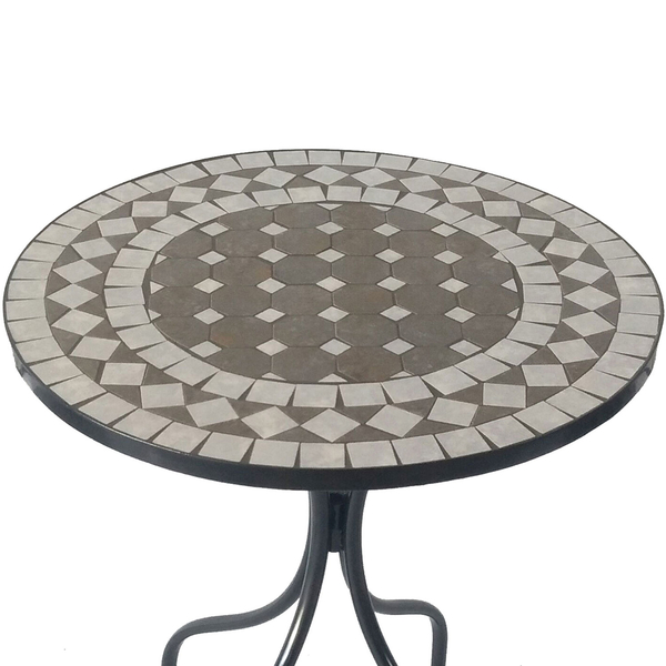 Σετ Μεταλλικό Τραπέζι + Πτυσσόμενες Καρέκλες Διακόσμηση Bistro Μωσαϊκού