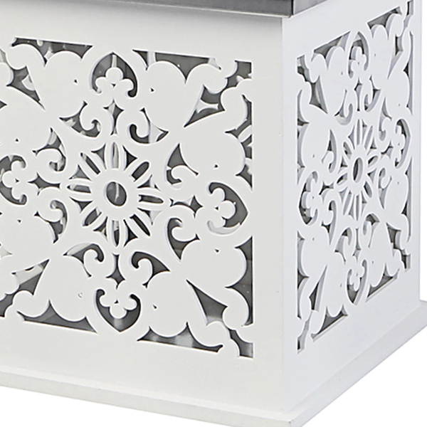 Wooden Lantern with Metal Cap, Small