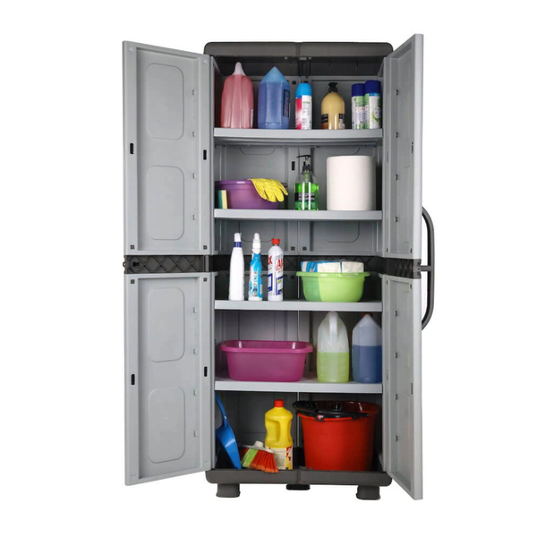 Plastic Cabinet ELEKTRA, 179x73x44cm, Grey-Anthracite