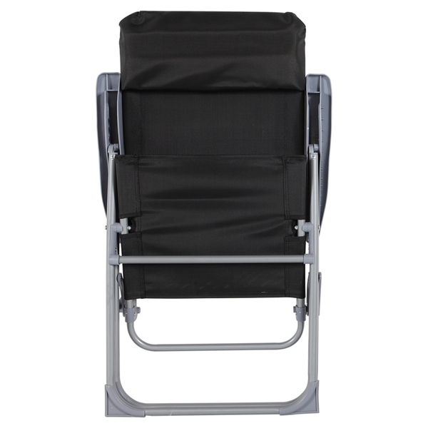 Πολυθρόνα Πτυσσόμενη 5 θέσεων Αλουμινίου, Μαύρη