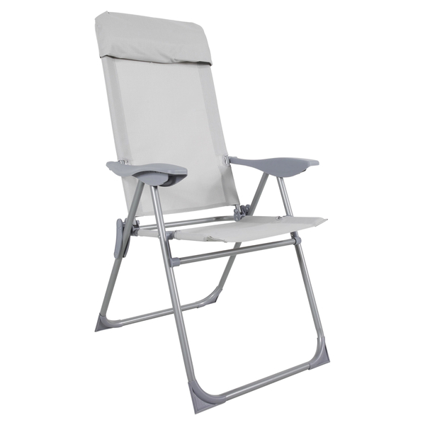 Πολυθρόνα Πτυσσόμενη 5 θέσεων Αλουμινίου, Ανοιχτό Γκρι