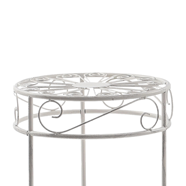 Stool Round, antique white 32xH.70 cm