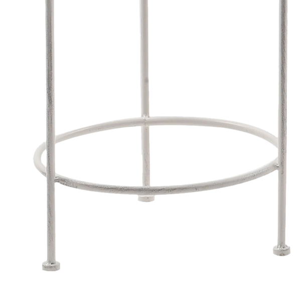 Stool Round, antique white 32xH.70 cm