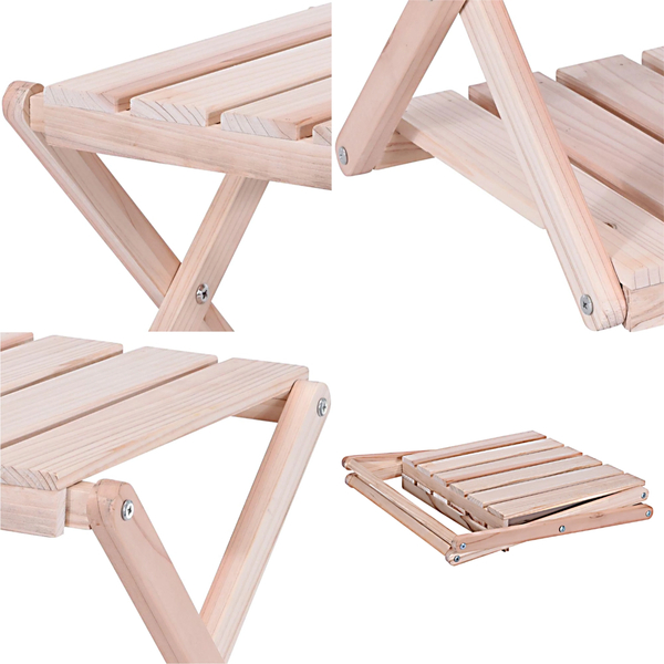 Ξύλινο Βοηθητικό Τραπέζι-Σκαμπό 38,5Χ31Χ32,5εκ