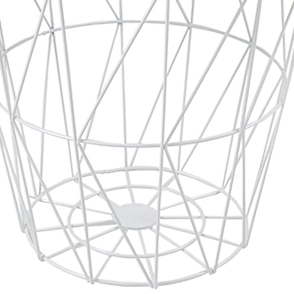 Side Table Wood / Metal with Storage Space Oak/White, Small